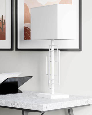 Paragon bordslampa H69 cm matt vit