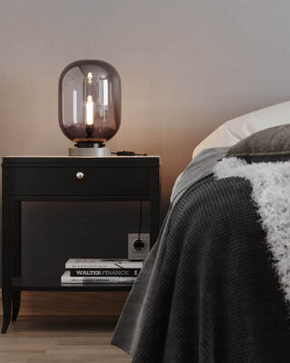 Leola bordslampa svart/rökgrå