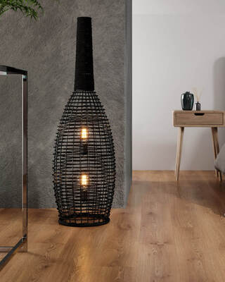 Seagrass gulvlampe sort