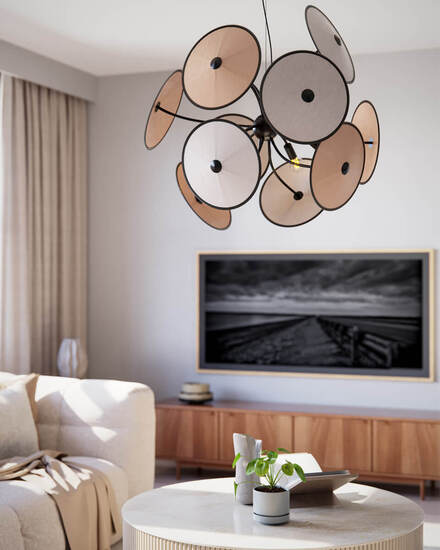 Cappello Pendant light Ø82 cm black/beige | By Rydéns