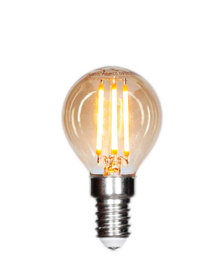 Filament dekorationslampa LED dimbar klot E14 4W Ø45mm Amber