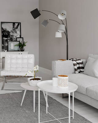 Foggy gulvlampe 5-låg H200 cm sandsort