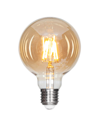 Filament dekorationslampa LED dimbar glob E27 4W Ø95mm Amber