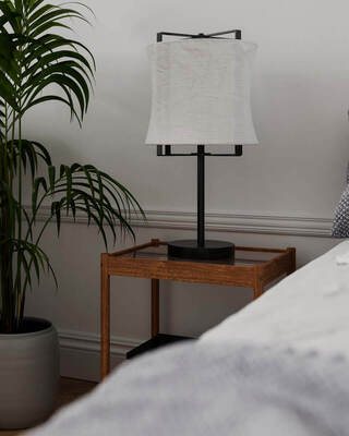 Softy bordslampa matt svart/vit