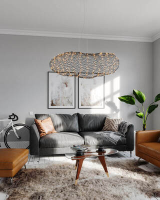Hayden taklampa LED L115 cm svart matt