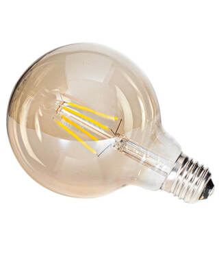 Filament dekorationslampa LED dimbar glob E27 4W Ø95mm Amber