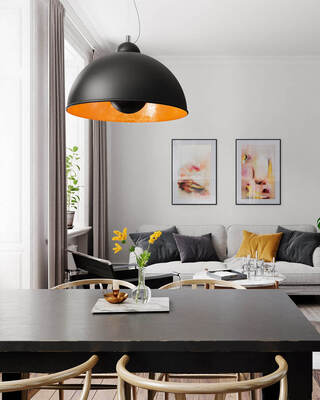 Captain taklampa Ø53 cm svart/guld