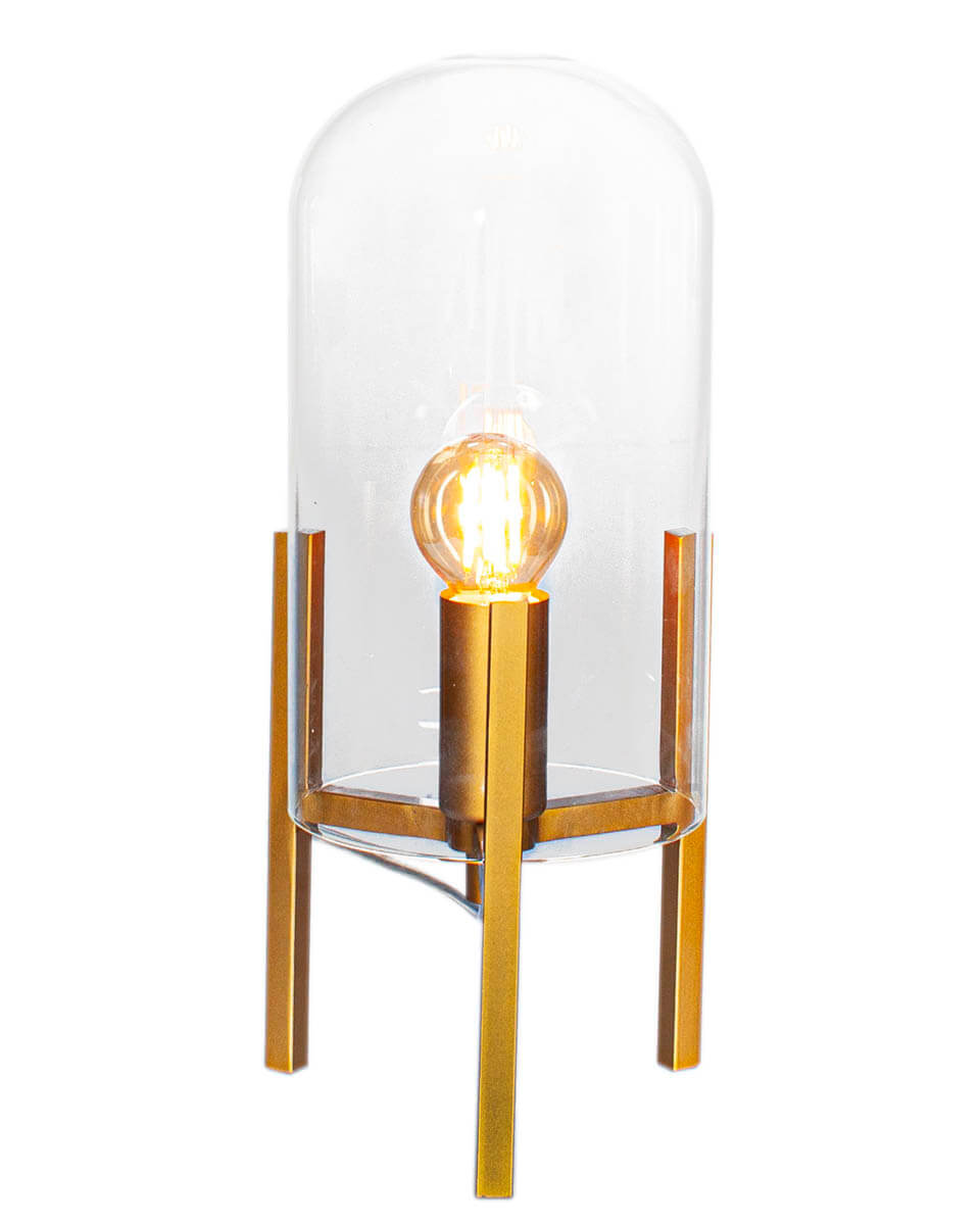 Smokey Table lamp gold matt/clear | By Rydéns