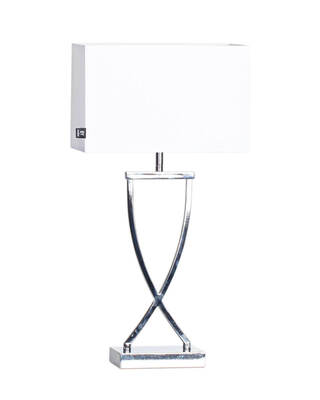 Omega bordslampa H52 cm krom/vit