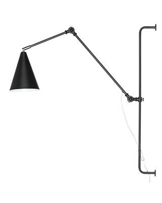 Yukon vegglampe lang sort matt