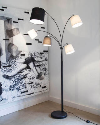 Foggy golvlampa 5-låg sandsvart