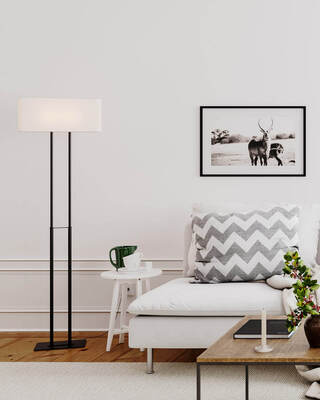 Luton gulvlampe sort/hvit