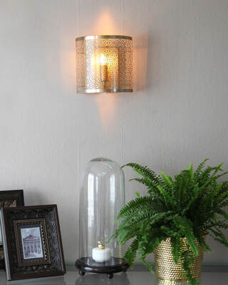 Hermine vegglampe H21 cm matt messing