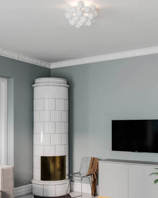 Gross plafond Ø50 cm vit matt