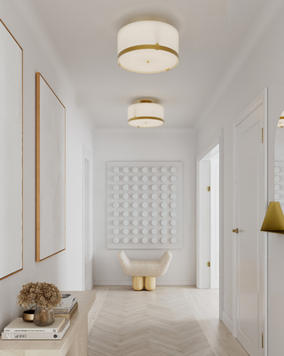 Marcel plafond Ø40 cm mässing/vit