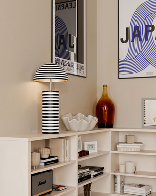 Stripe Table lamp H50 cm black/white
