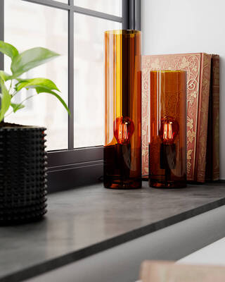 Flake bordslampa H40 cm konjak